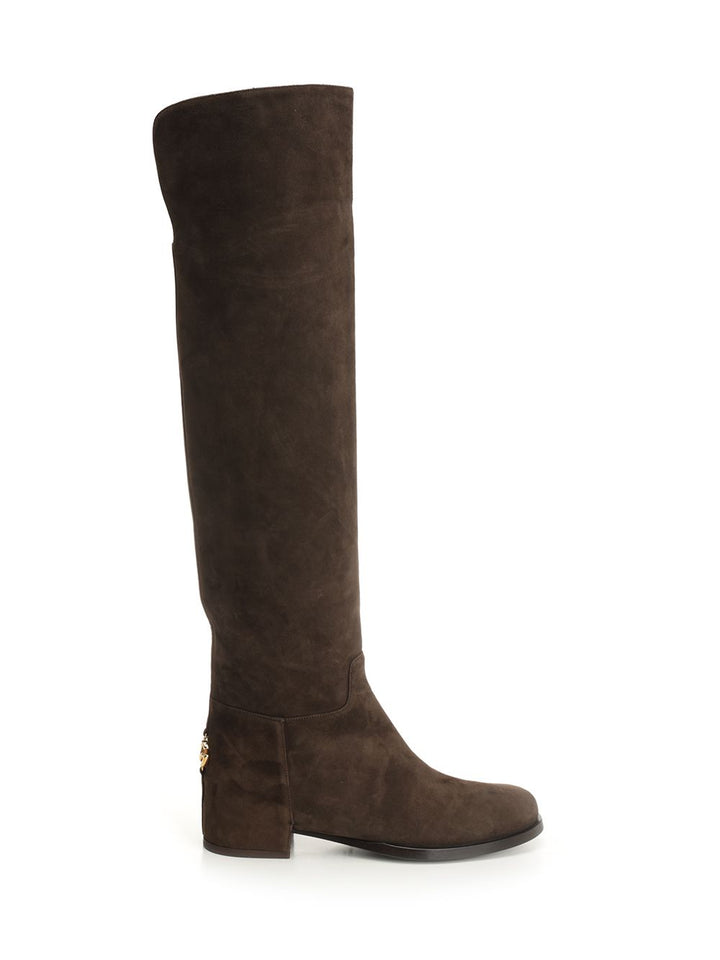 Dolce & Gabbana Lambskin Suede Boot Boots - Brown | ff9aad5b3d7dd027ba0d258ed74f7d18164ccfbb