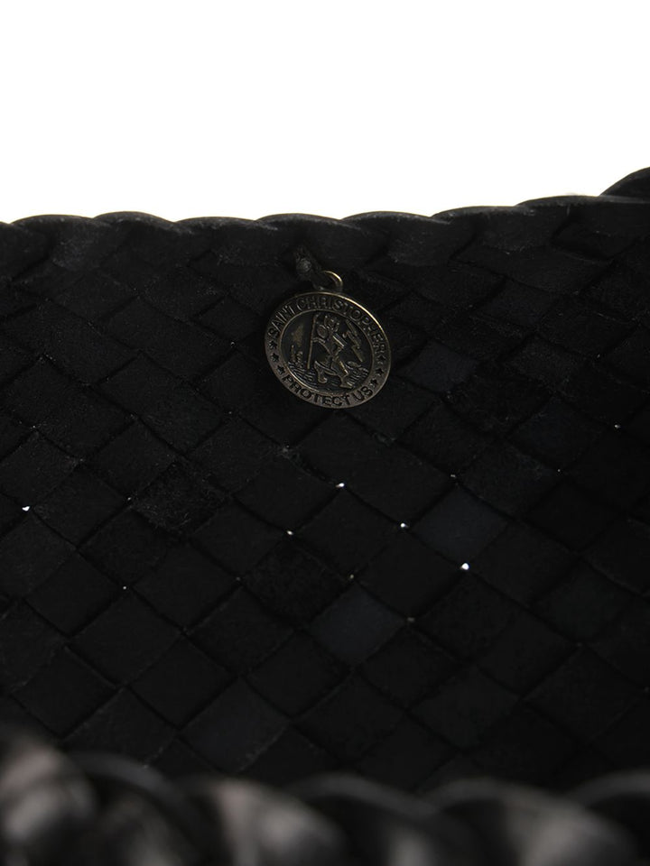 Dragon Diffusion Santa Croce Big Woven Leather Tote Bag Shoulder Bags - Black | c158b13572abd037d9efb431c95cabad404c86c6