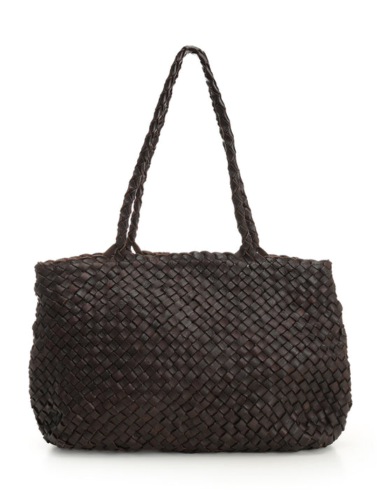 Vintage Mesh Tote Bag Shoulder Bags Brown