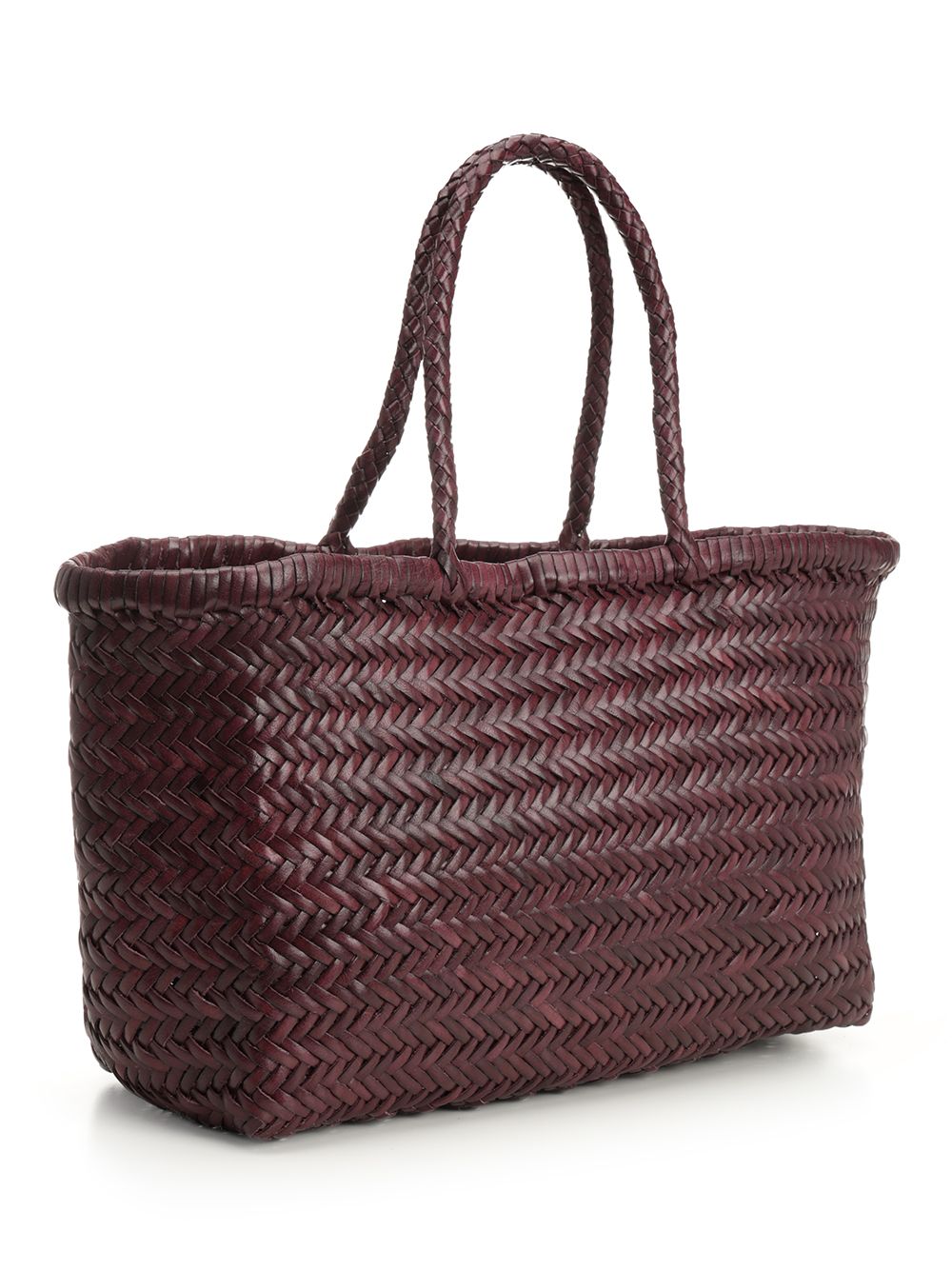 Dragon Diffusion Large  Woven Leather Basket Handbags - Bordeaux | 56905eb607ba2c8bd05945a435776298a1bd2b8c