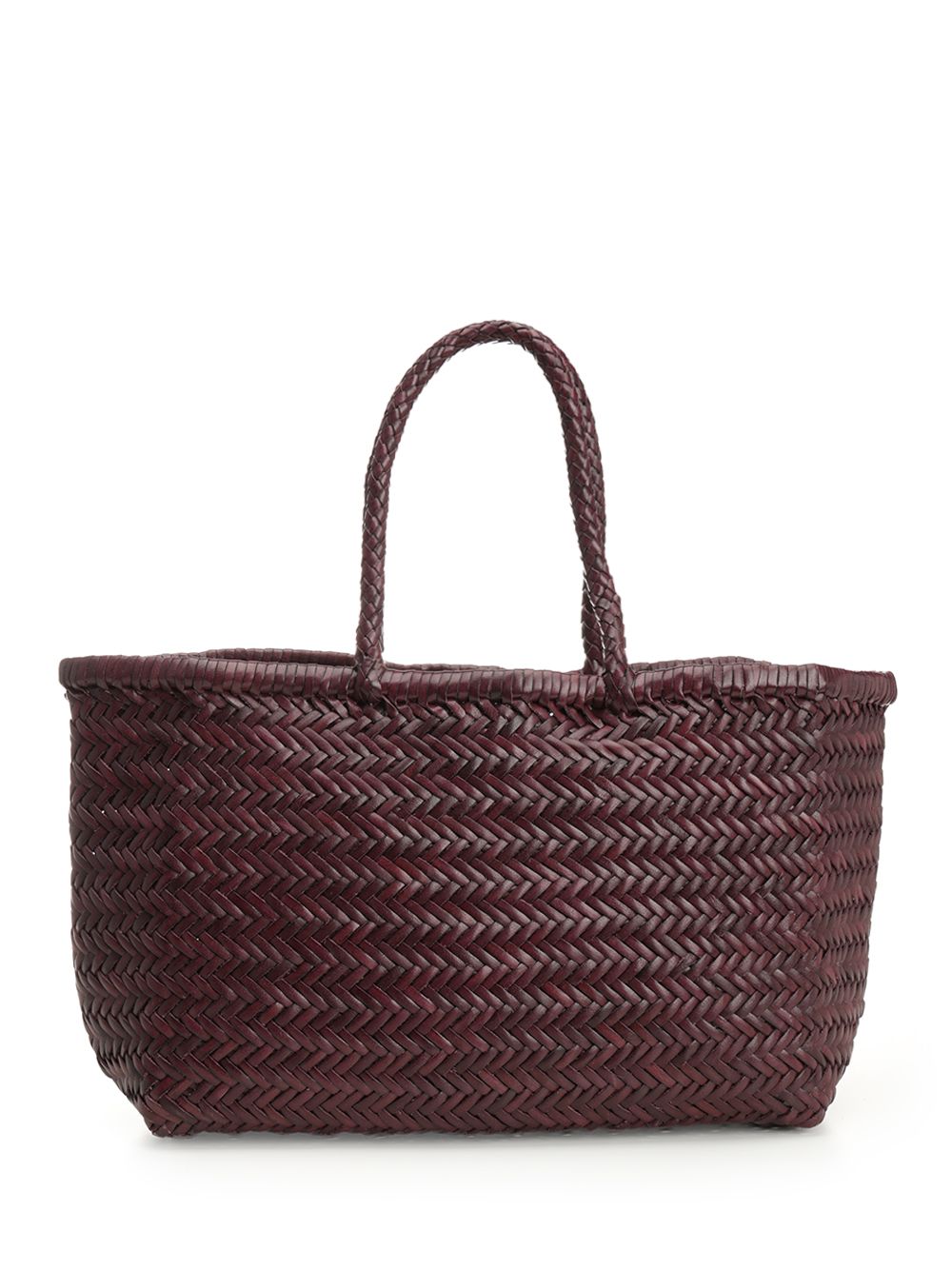 Dragon Diffusion Large  Woven Leather Basket Handbags - Bordeaux | 63d1d23c245c830a99b27de751e6e9d5d02d3ba6