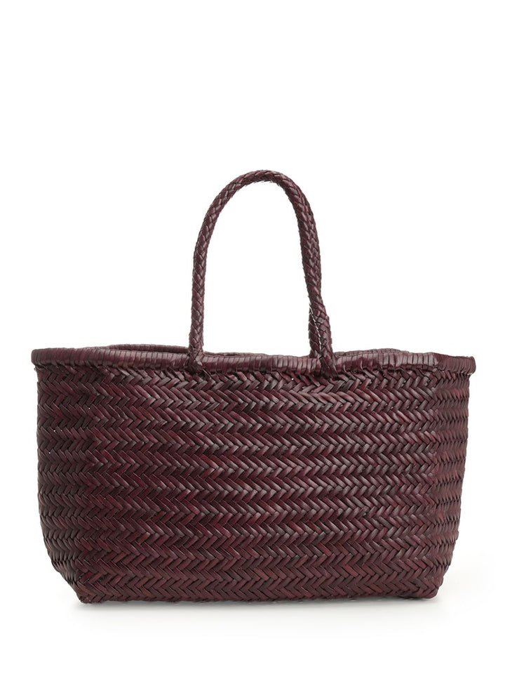 Dragon Diffusion Large  Woven Leather Basket Handbags - Bordeaux | 63d1d23c245c830a99b27de751e6e9d5d02d3ba6