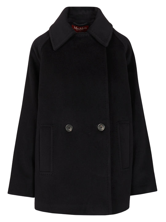 Double-Breasted Wool Pea Coat Coats Blue