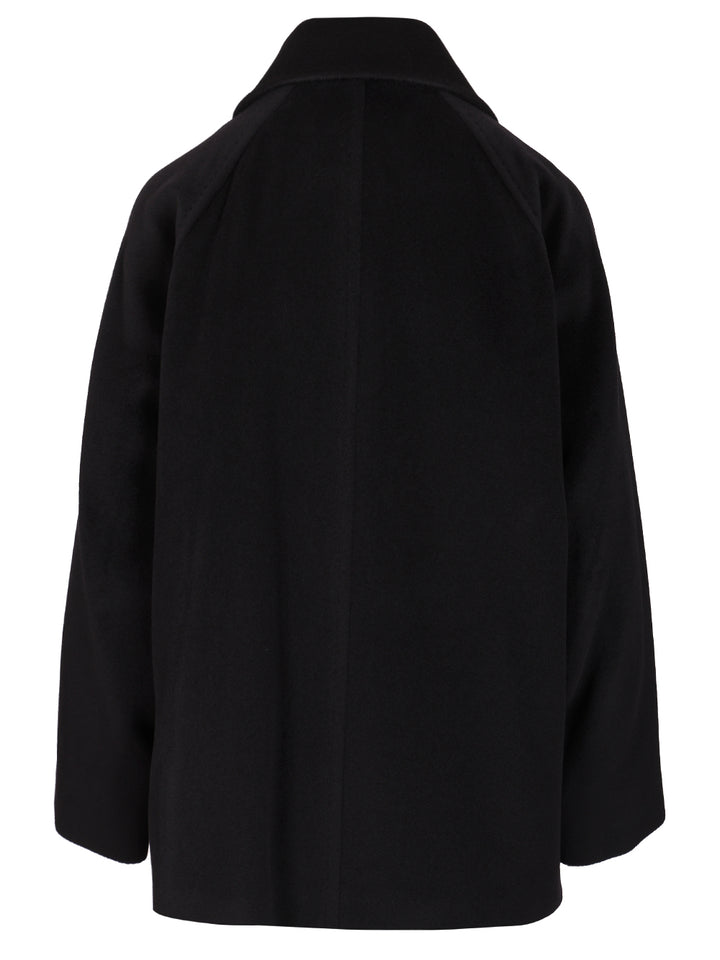 Max Mara Studio Double-Breasted Wool Pea Coat Coats - Blue | 73ca1c09192b2d88d1a61becc22f1d60849d3bcb