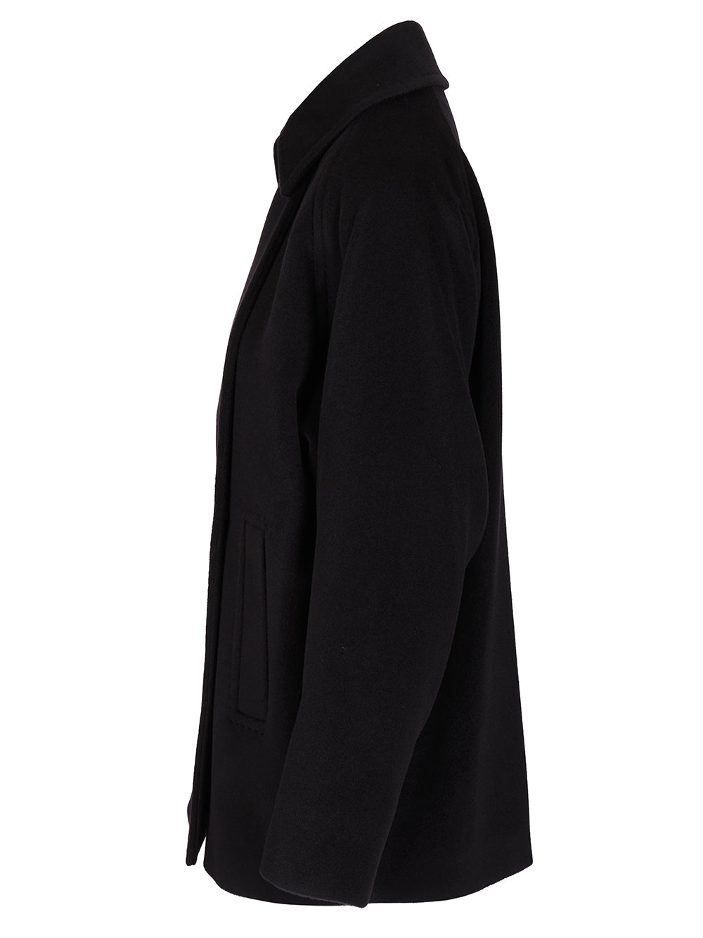 Max Mara Studio Double-Breasted Wool Pea Coat Coats - Blue | 440c0154b727179cfaf381b5806a06a1052615c4