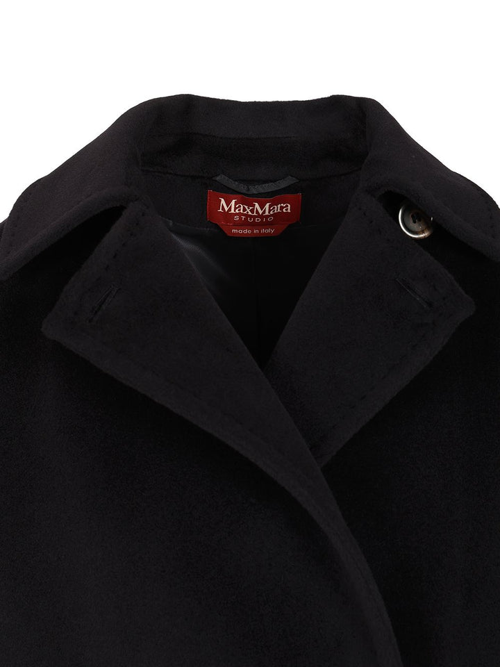 Max Mara Studio Double-Breasted Wool Pea Coat Coats - Blue | d6f6aa7acdc144a25e20db7332db4eb5918282ac