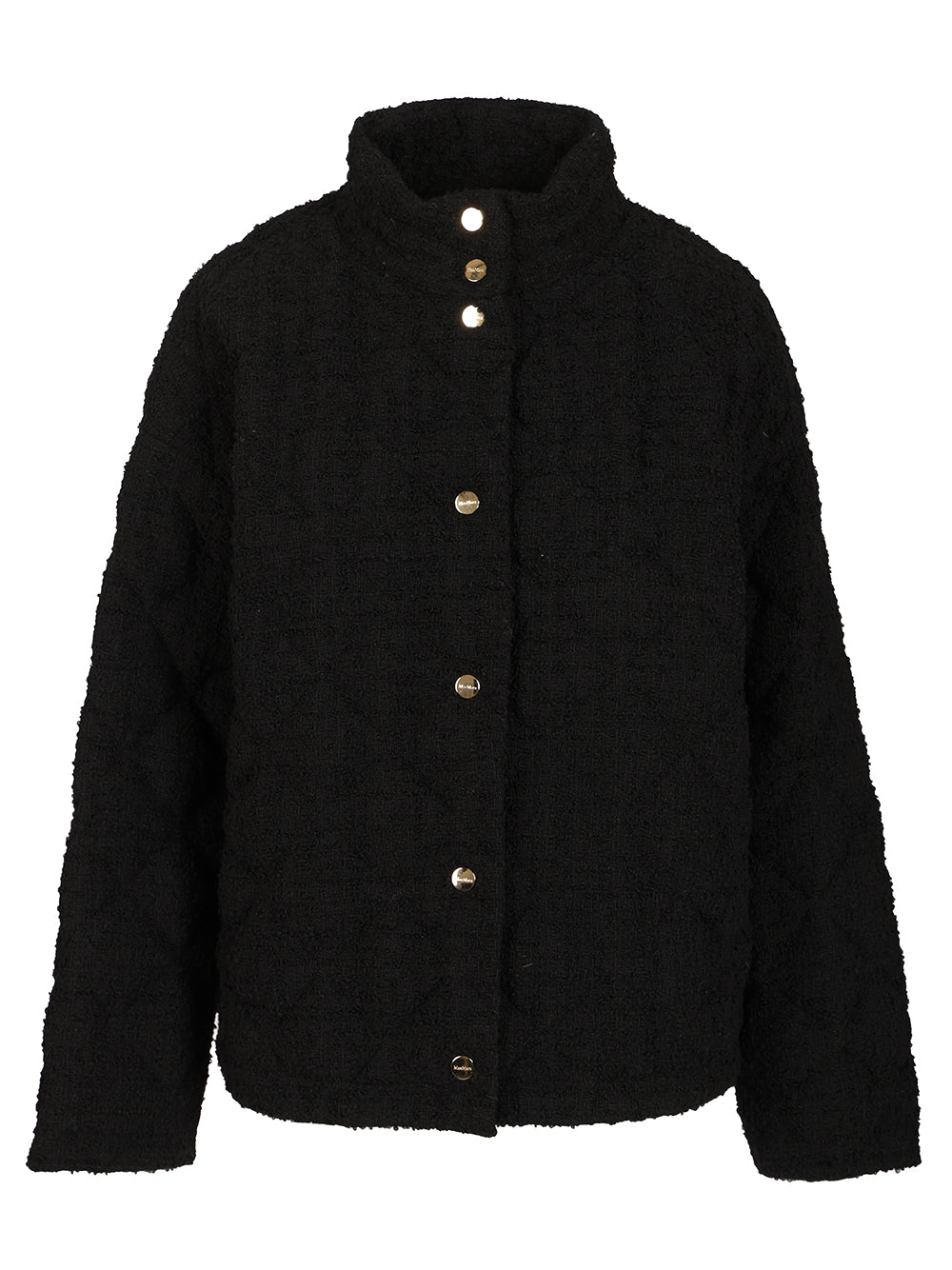 Max Mara Studio Down Jacket In A Wool And Cotton Bouclé Coats - Black | c0883617b1965b3b5a84899ca66b702afadb5ecb