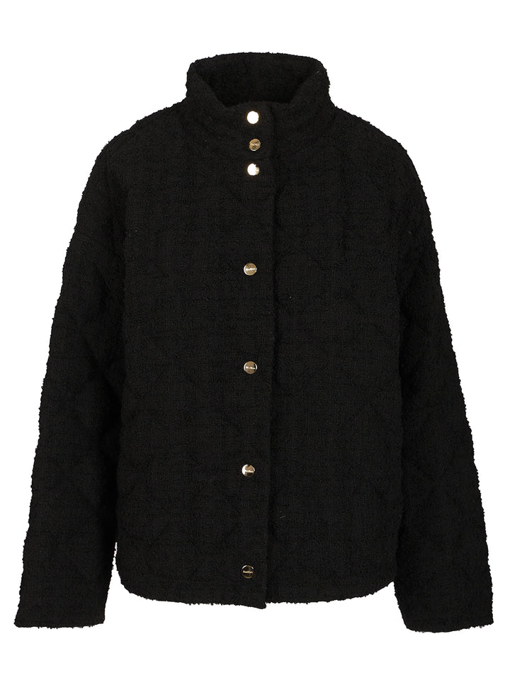 Max Mara Studio Down Jacket In A Wool And Cotton Bouclé Coats - Black | c0883617b1965b3b5a84899ca66b702afadb5ecb