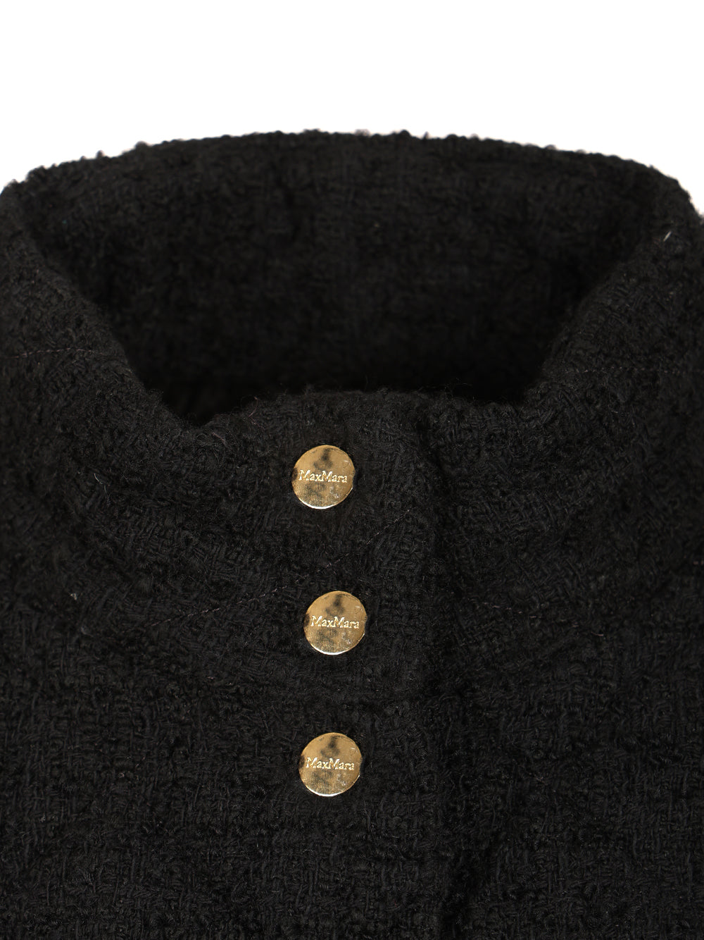 Max Mara Studio Down Jacket In A Wool And Cotton Bouclé Coats - Black | 630c04d18b72217d486a5480f00e6b33c0136d71