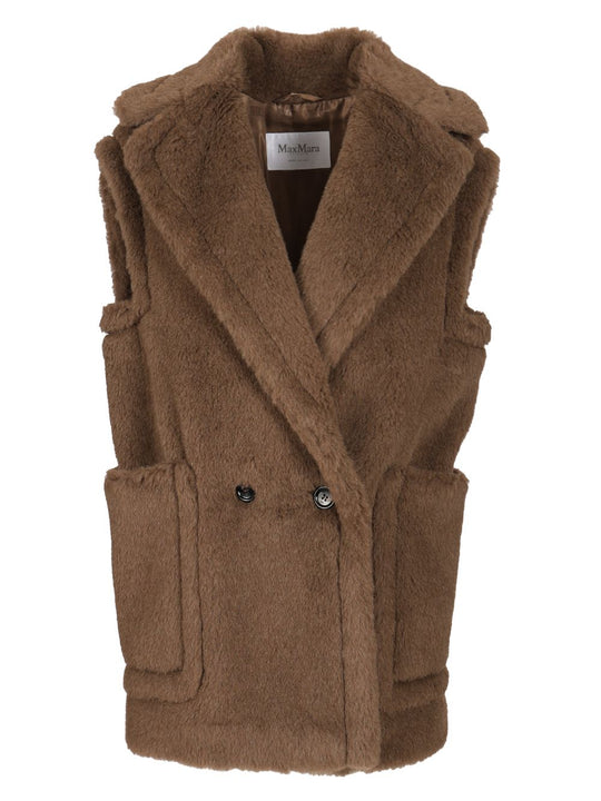 Teddy Vest Coats Brown