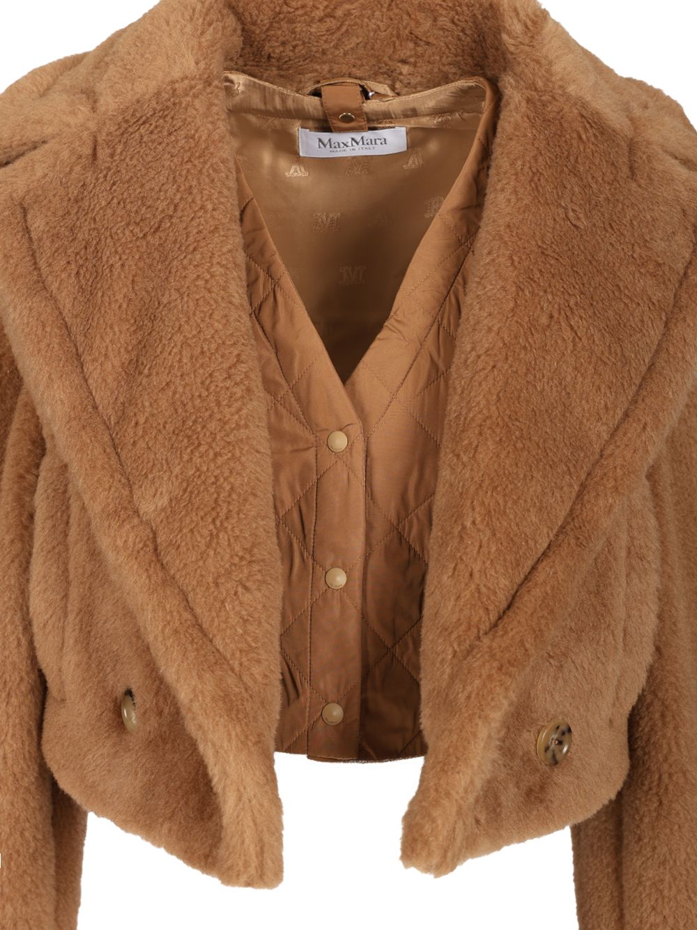 Max Mara Teddy Fabric Vest Coats - Beige | d1519574d4643c9a4c5bf504da889ba76cdf2abb
