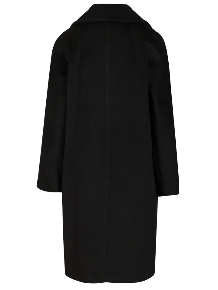 Max Mara Studio Double-Breasted Coat Coats - Black | 0db3f8eccc7f7038321f17acde2e06f57e2f9aee