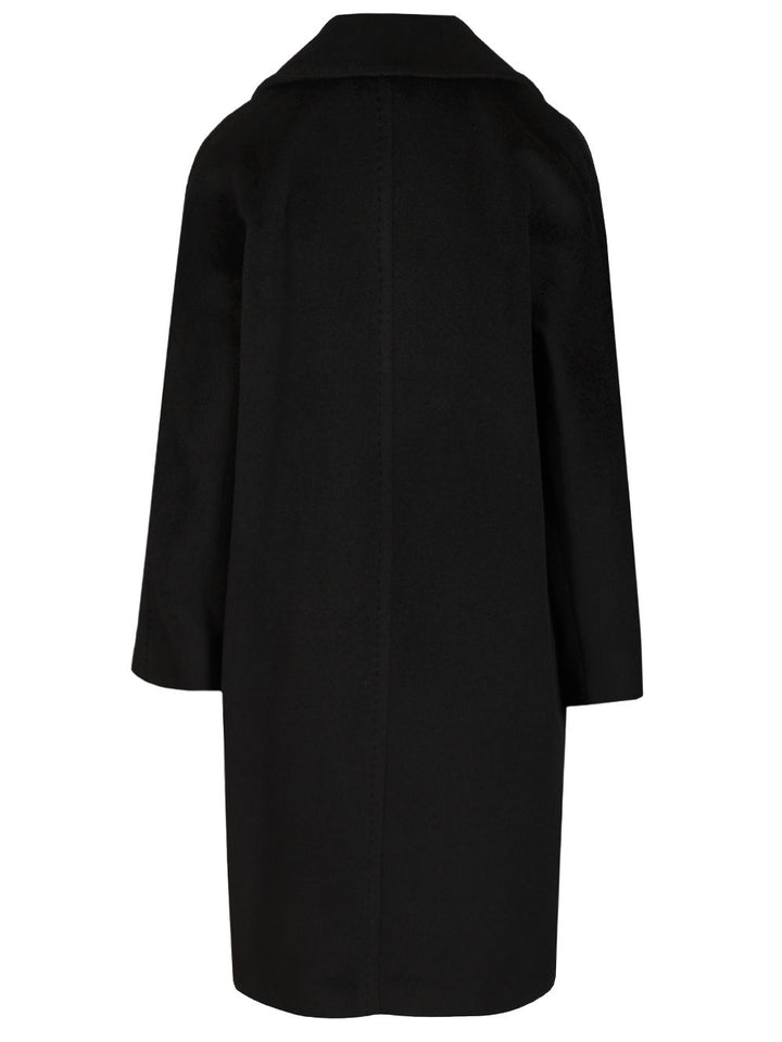Max Mara Studio Double-Breasted Coat Coats - Black | 66b678daef9c49381e6ca497661cb921d609a3ff
