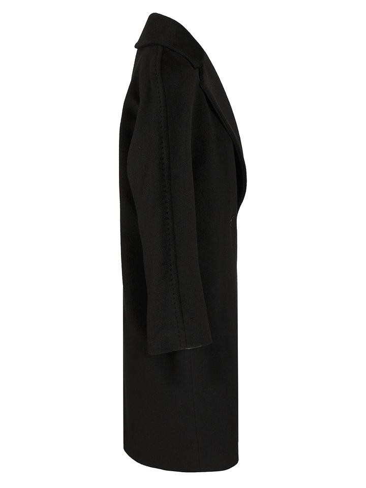 Max Mara Studio Double-Breasted Coat Coats - Black | a2301b4032ae20fc2142d82530e7c44937b9de61