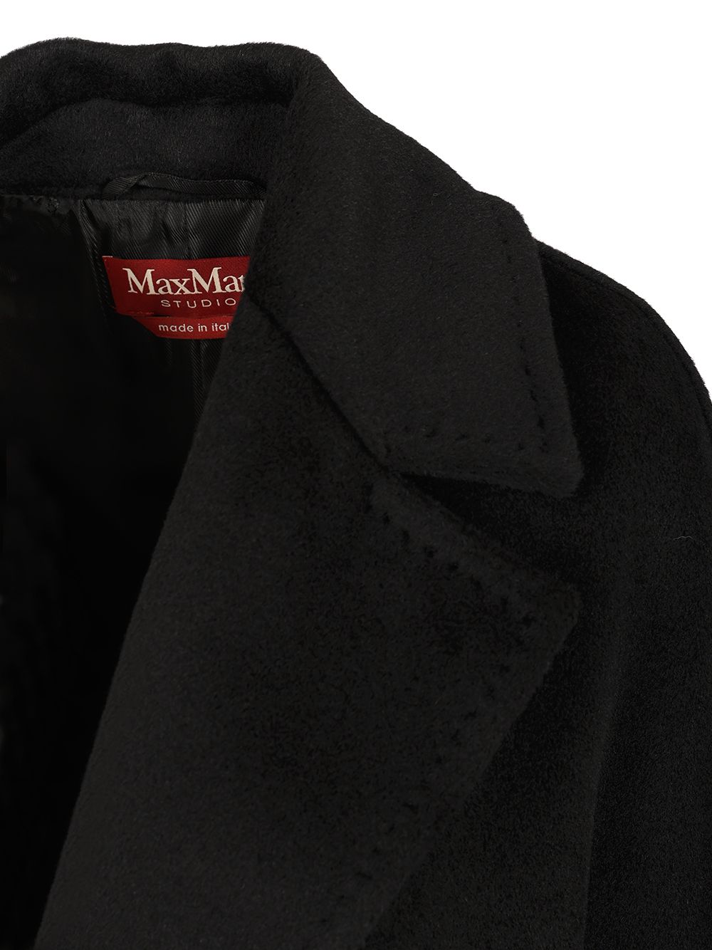 Max Mara Studio Double-Breasted Coat Coats - Black | 940915b0c0218b50044d2e9aad98238906966ade