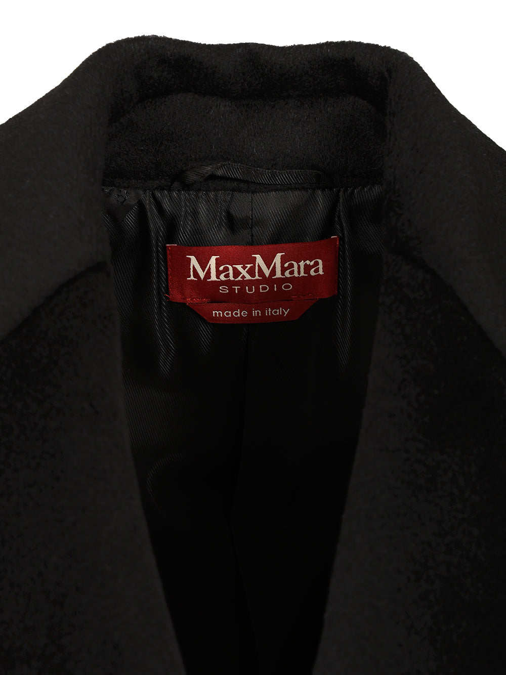 Max Mara Studio Double-Breasted Coat Coats - Black | 38045d26b2ac0546e2c80037a79ad67bd6df92dc