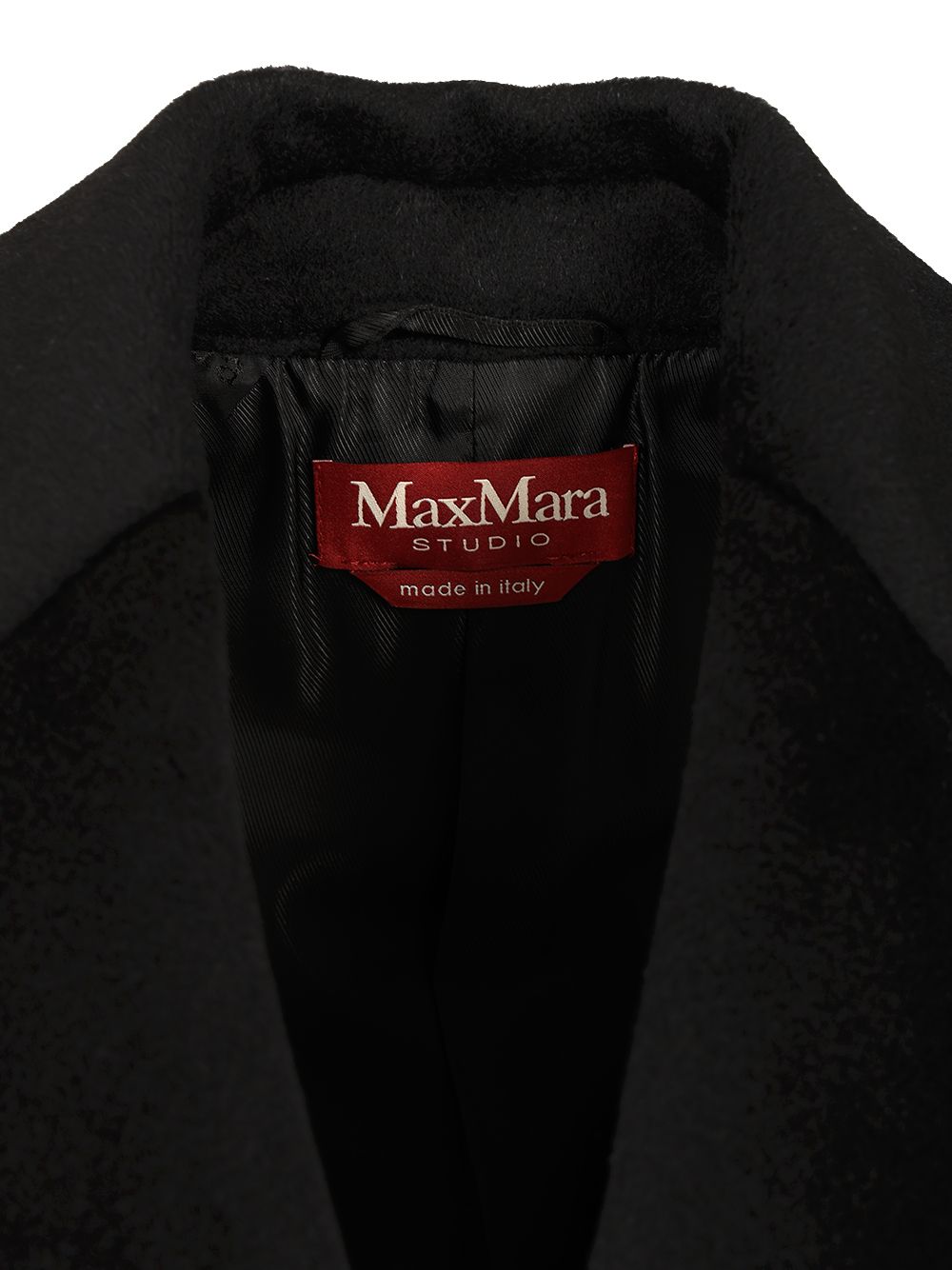 Max Mara Studio Double-Breasted Coat Coats - Black | f0f2617c835cd920e910adf9060a12dbd29540f4