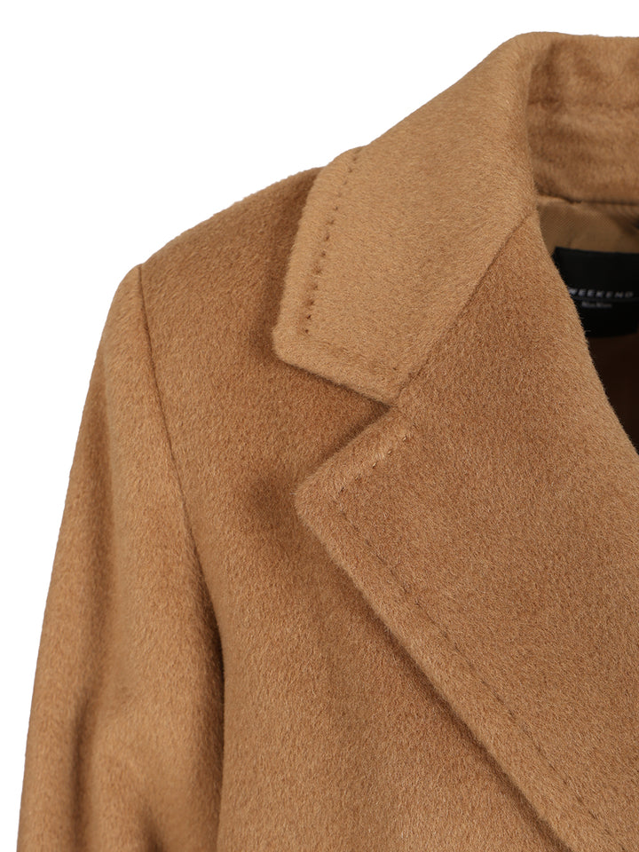 Weekend Max Mara Double-Breasted Wool And Alpaca Coat Knitwear - Brown | 0cafd376c67271b21ac6e5c0535af8882a98a491