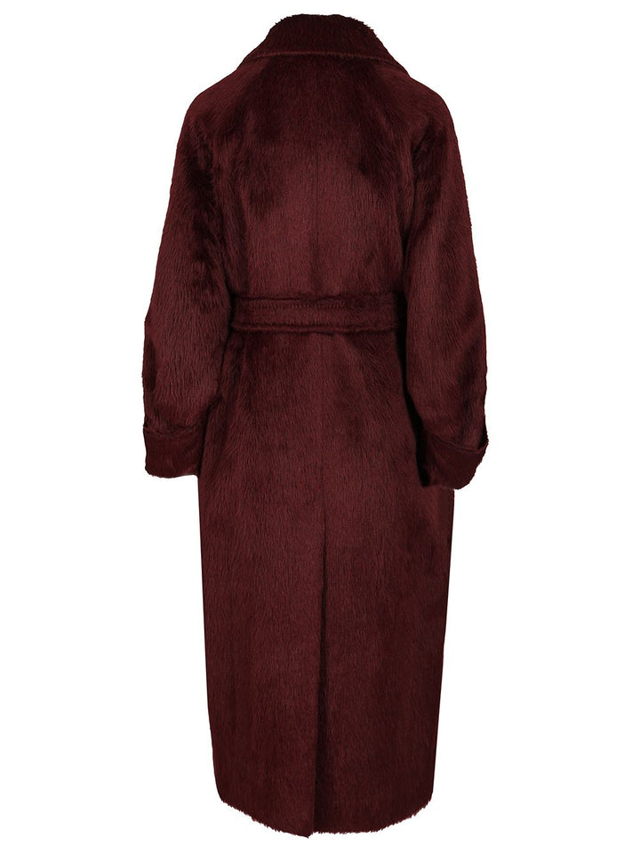 Max Mara Long Coat In Alpaca And Wool Coats - Bordeaux | 9e06e8c893627a8edaeb166b4d63b32216d2e43d