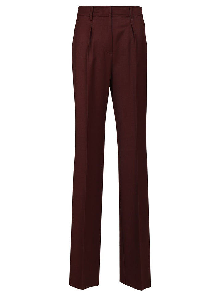 Max Mara Wool Gabardine Trousers - Bordeaux | 26693fb13849029c2faa035eece43c5e2387a803