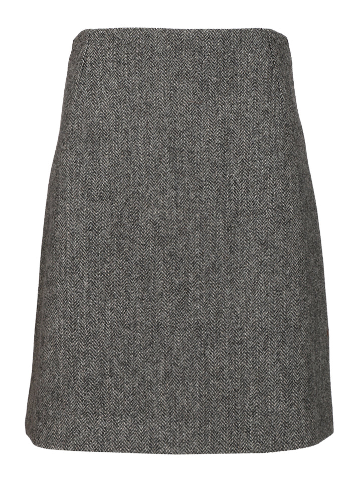 Weekend Max Mara Chevron Wool Skirt Skirts - Grey | 9fa69973fb6cfa2e263290ad432ea7c8829f4627