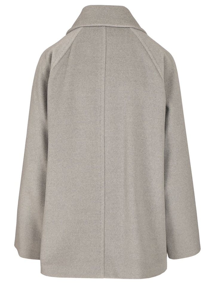Max Mara Studio Double-Breasted Wool Pea Coat Coats - Grey | ba3abe212181ed56a494b70a58ab21b9b4c4cfde