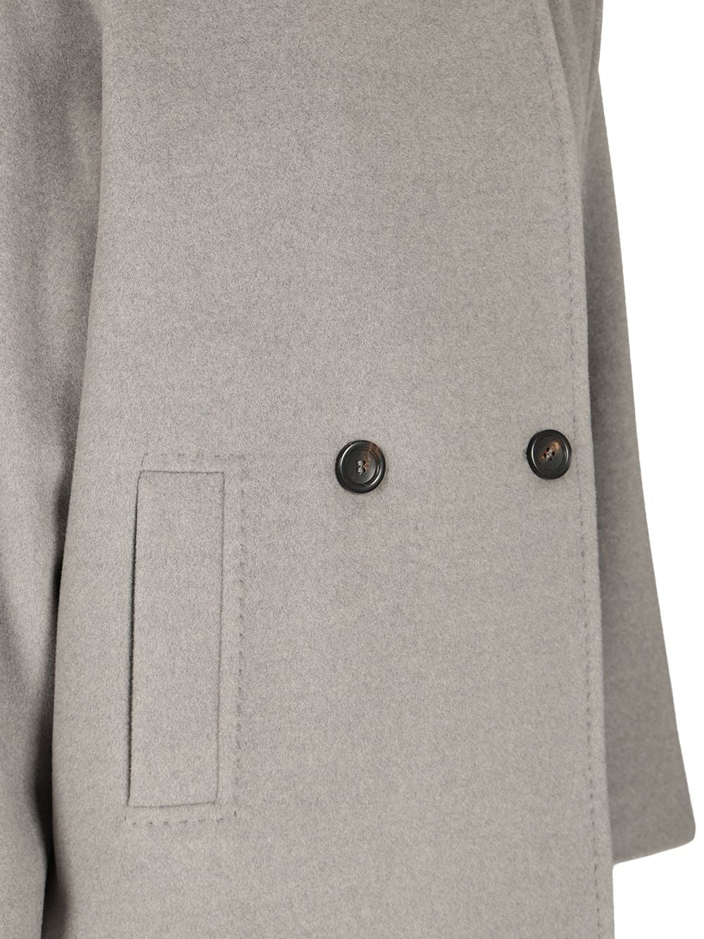 Max Mara Studio Double-Breasted Wool Pea Coat Coats - Grey | 38dd9249190073d814ed0cfa7b3384b5d1e22fc8
