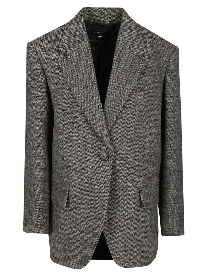 Weekend Max Mara Oversized Wool Blazer Jackets - Grey | 672132d19f6f677601fd8390f208f00e14166500