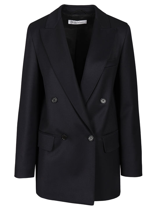 Double-Breasted Wool Blazer Jackets Blue