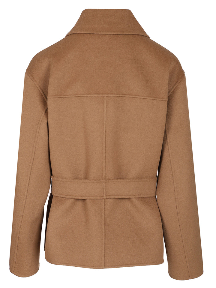 'S Max Mara Double-Breasted Coat In Double Wool Jackets - Beige | ddfda98ce665fdb7ef3755e279d722f8f0bd5245