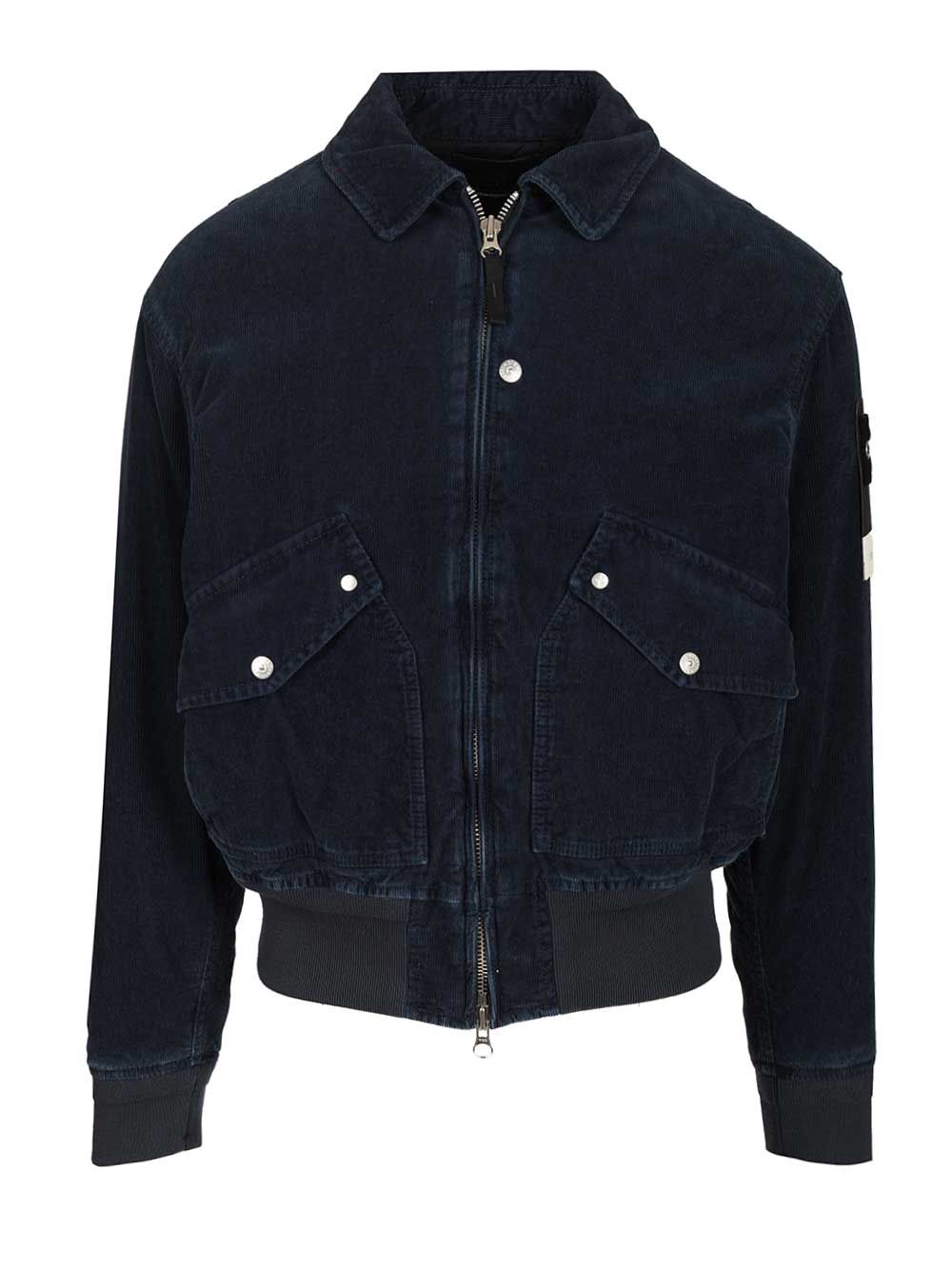 Stone Island Corduroy Bomber Jacket Jackets - Blue | 904a071057761f0c9e8e056f3a980f2434aab166