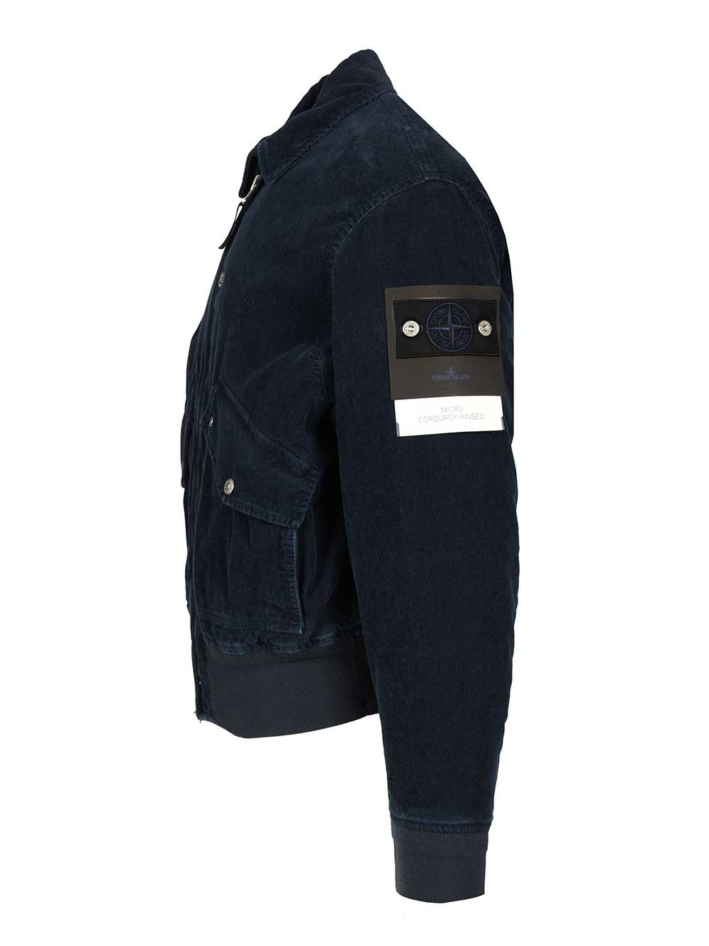 Stone Island Corduroy Bomber Jacket Jackets - Blue | 7b451cadf8aae01a93a6fdb4e045f9863bfd3ca7
