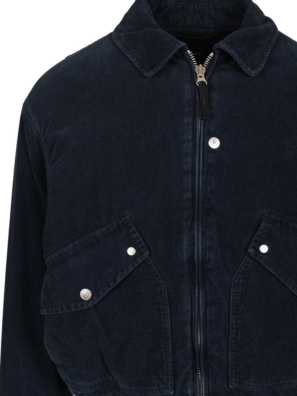 Stone Island Corduroy Bomber Jacket Jackets - Blue | 533a6f8efc4ecbbddb0a078fc1c90a4e038b1f6e
