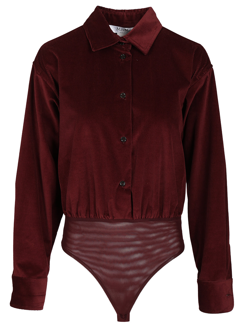 Max Mara Velvet Shirt Bodysuit Shirts - Bordeaux | 6ac3423d43a9b00b6fa75826bb807eb569c1fd6c