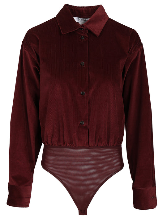 Velvet Shirt Bodysuit Shirts Bordeaux