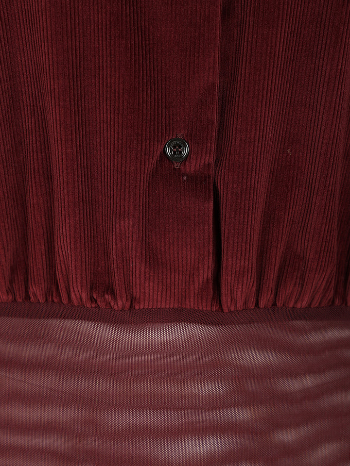 Max Mara Velvet Shirt Bodysuit Shirts - Bordeaux | 77405b97a9579ce12eafb98177004c01e46e5ea5
