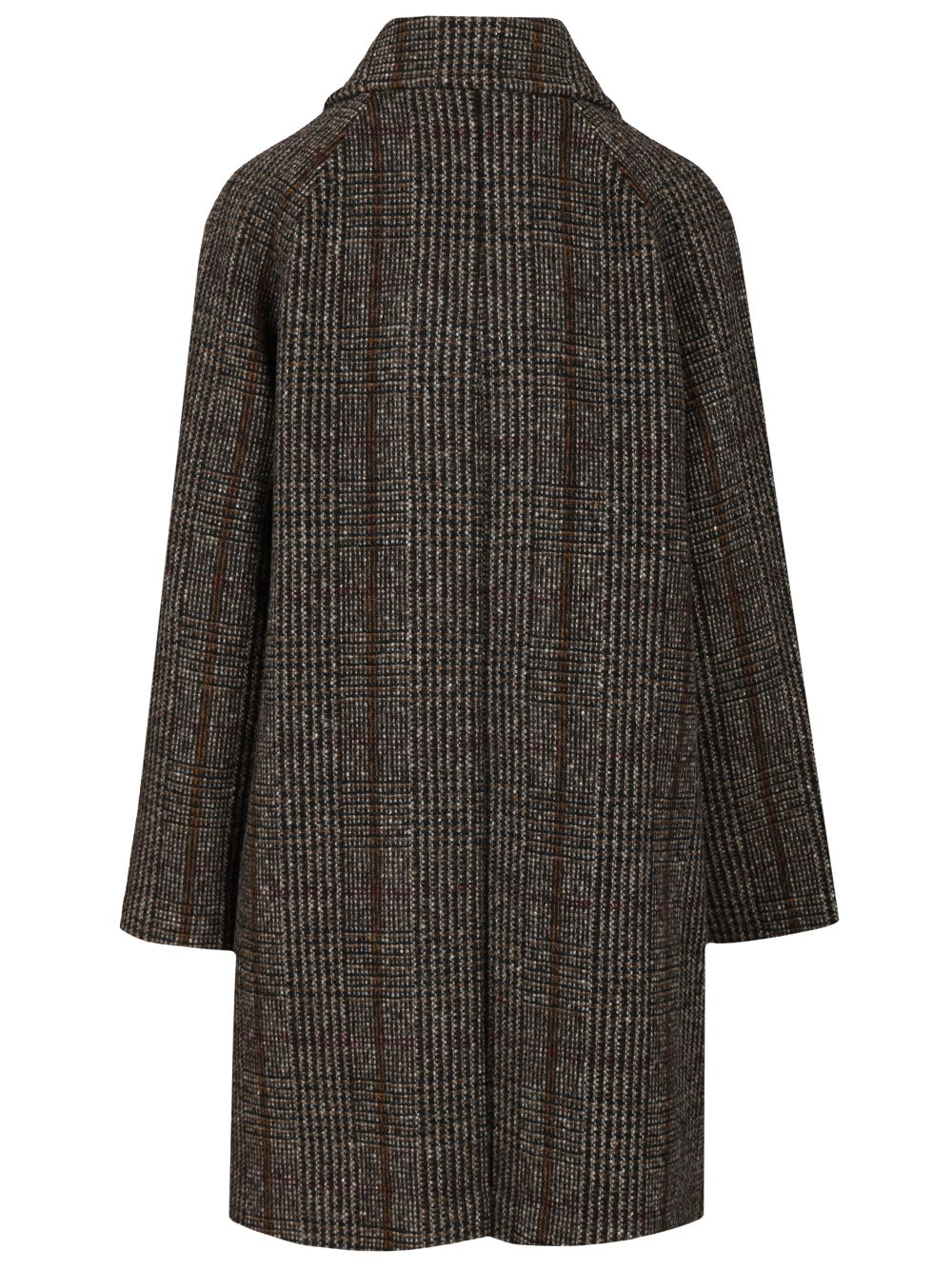 Weekend Max Mara Prince Of Wales Wool Midi Coat Coats - Brown | 4d58b89acf53d6076a194058c8d3778d20baa2b5