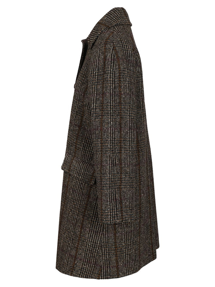 Weekend Max Mara Prince Of Wales Wool Midi Coat Coats - Brown | 4e1f76b69887127f8839c85f7df70091131b80d1
