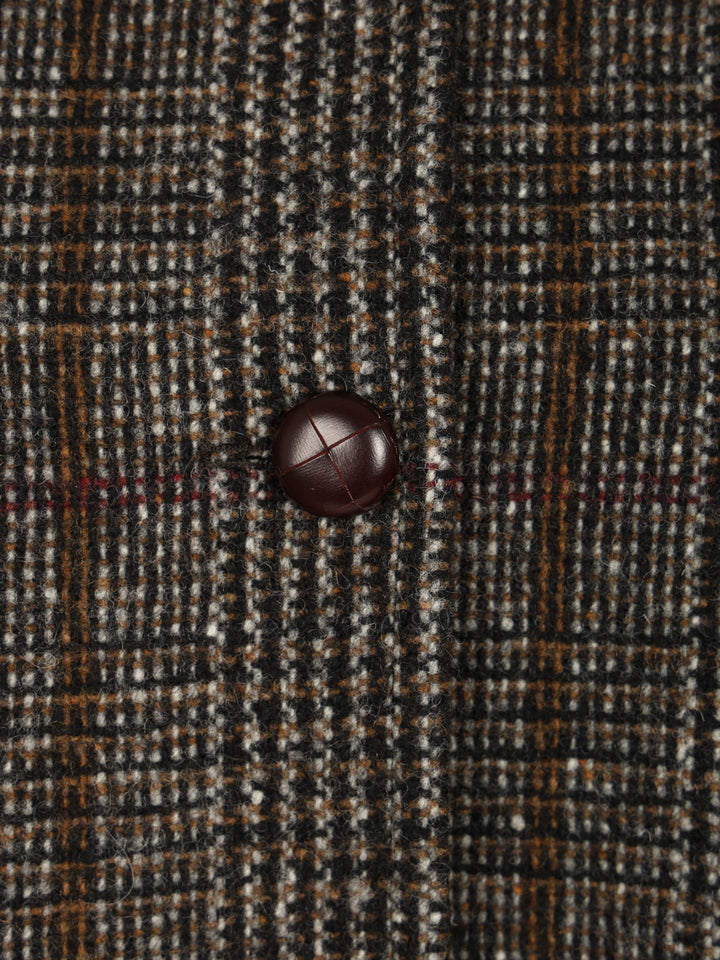 Weekend Max Mara Prince Of Wales Wool Midi Coat Coats - Brown | 5073cb4f260bbb78e4934a6a1224dbe3ed53b80a