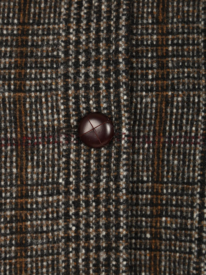 Weekend Max Mara Prince Of Wales Wool Midi Coat Coats - Brown | c99cf164771432f33bd3ec887ffddd49f53527b7