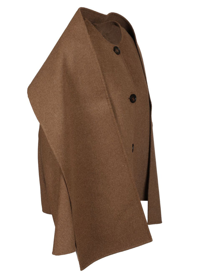'S Max Mara Short Jacket With Scarf Jackets - Brown | 9ff4c34891b54125774035881f0063acc96f614d