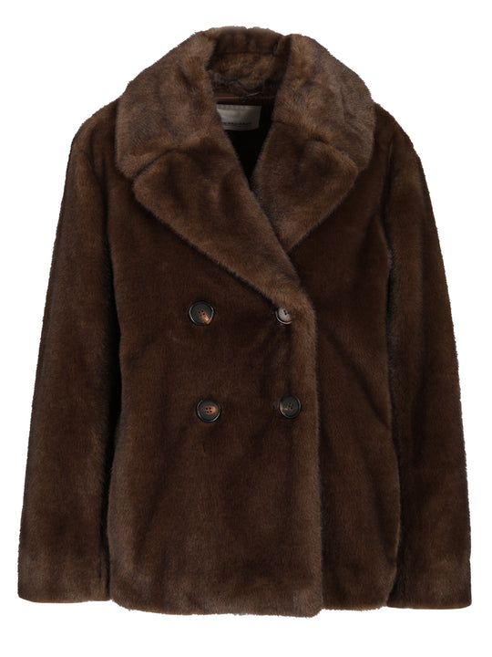 Double-Breasted Jacket Coats Brown