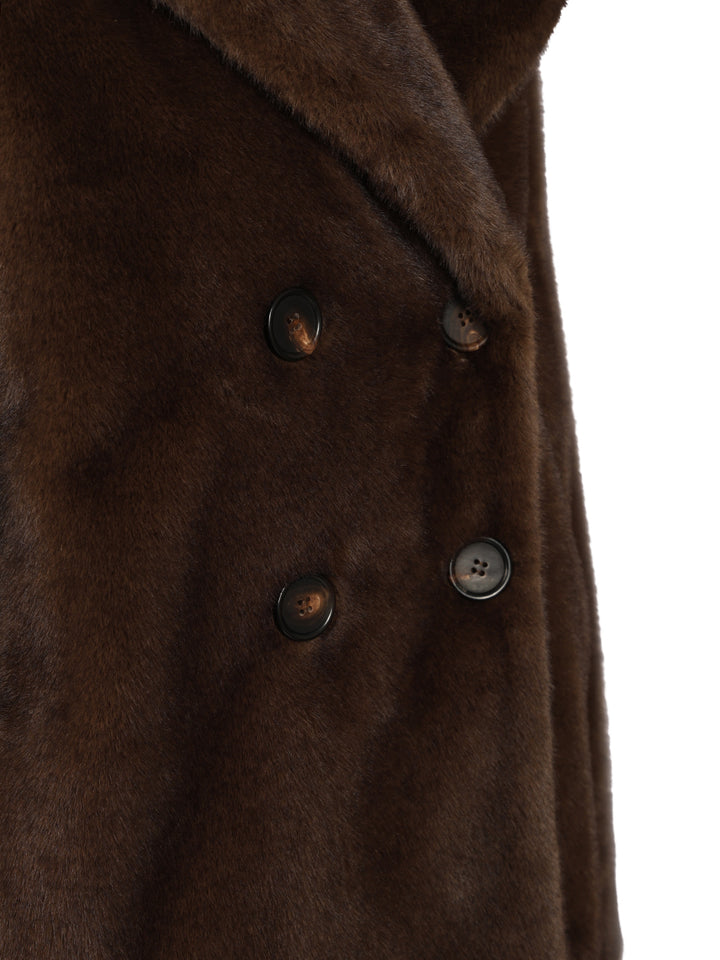 'S Max Mara Double-Breasted Jacket Coats - Brown | 75ee3da0221cdd425889bf6f422c5481c47a49d2