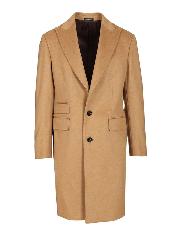 Camel Wool Blend Coat Beige