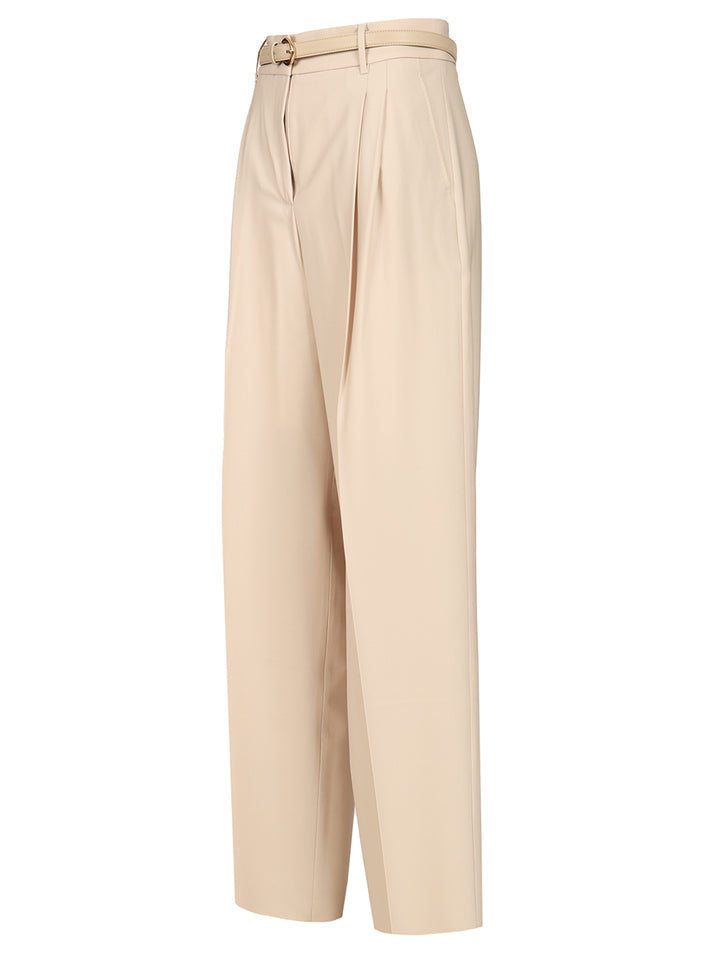 Max Mara Studio Wool Twill Trousers - White | af58673c8a7267b84741f98f46ab3a3633a33ee3