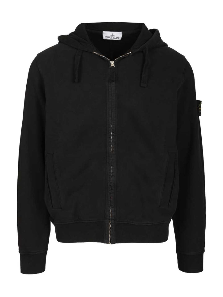 Stone Island Zip-Up Sweatshirt Sweatshirts - Black | 4b03799f551b6a2c47c51de476a1b6bf9d88521e