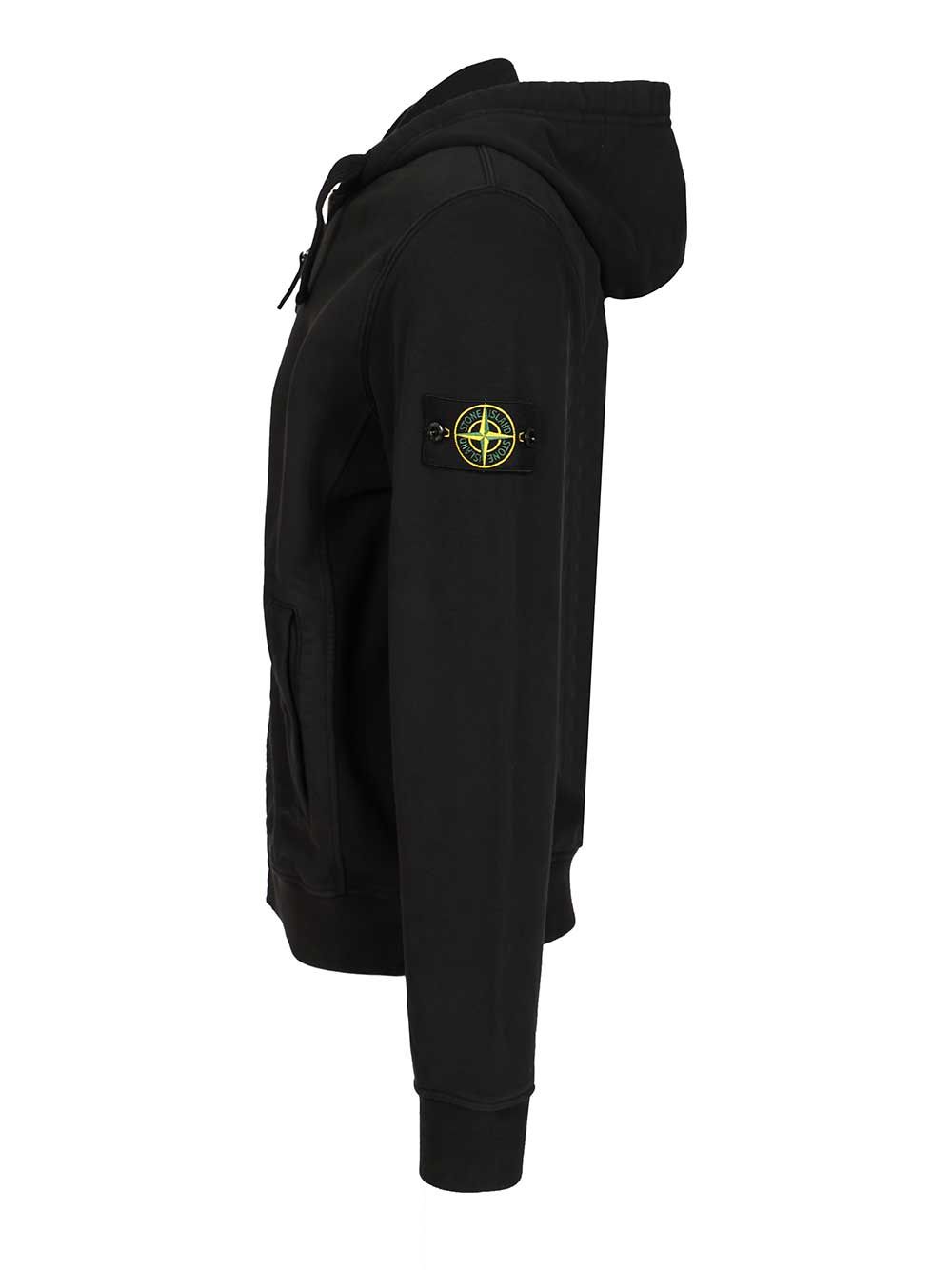Stone Island Zip-Up Sweatshirt Sweatshirts - Black | 9dc1f53fe307471aecb40747e53661097ecd869a