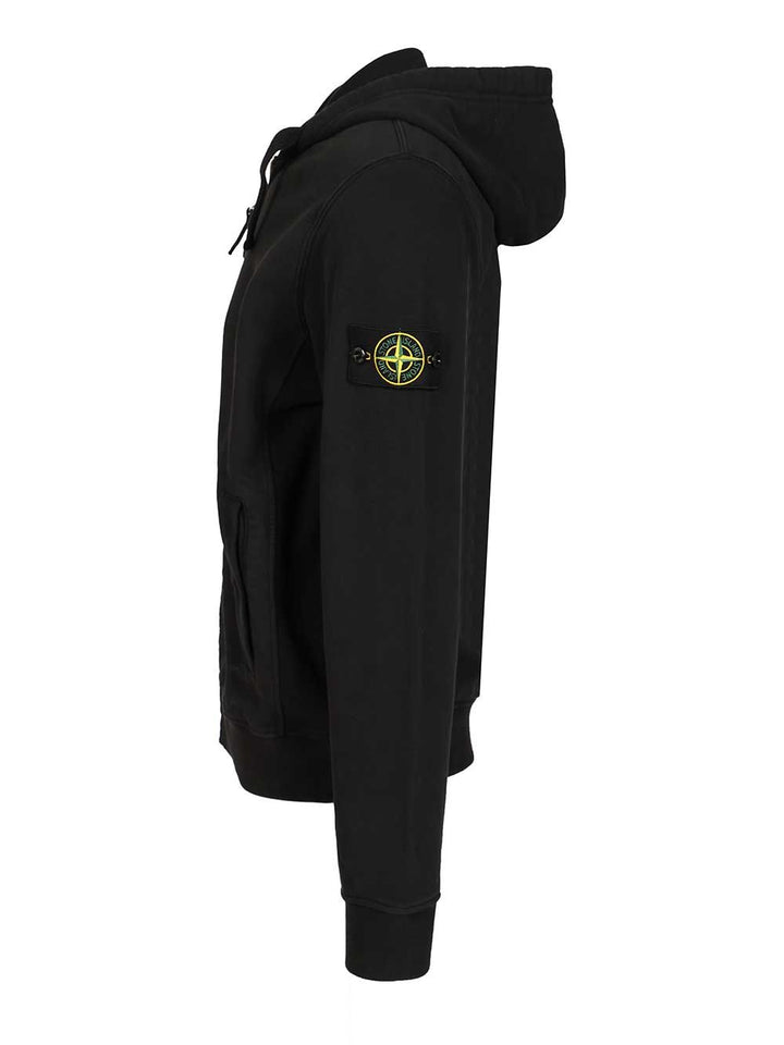 Stone Island Zip-Up Sweatshirt Sweatshirts - Black | 9dc1f53fe307471aecb40747e53661097ecd869a