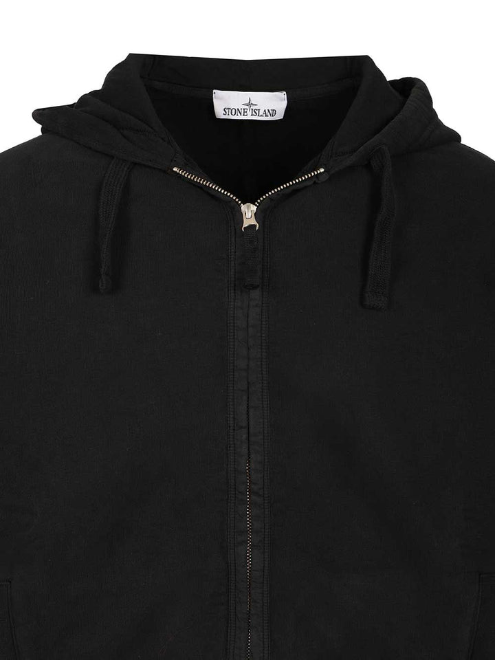 Stone Island Zip-Up Sweatshirt Sweatshirts - Black | 366ac06da50f6ec3c0d2e56f1c884b4e9c5eb97a