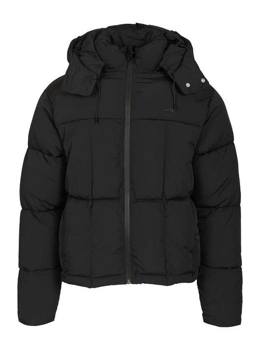 Down Jacket With Hood With Drawstring Coats Black